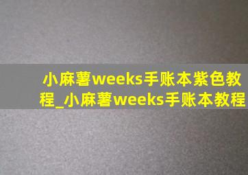 小麻薯weeks手账本紫色教程_小麻薯weeks手账本教程