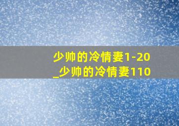 少帅的冷情妻1-20_少帅的冷情妻110