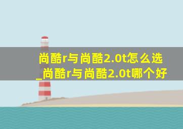 尚酷r与尚酷2.0t怎么选_尚酷r与尚酷2.0t哪个好