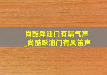 尚酷踩油门有漏气声_尚酷踩油门有风笛声