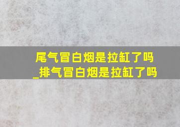 尾气冒白烟是拉缸了吗_排气冒白烟是拉缸了吗