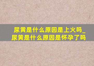 尿黄是什么原因是上火吗_尿黄是什么原因是怀孕了吗