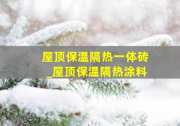 屋顶保温隔热一体砖_屋顶保温隔热涂料