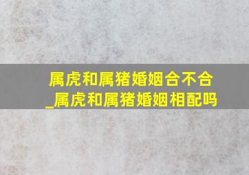 属虎和属猪婚姻合不合_属虎和属猪婚姻相配吗