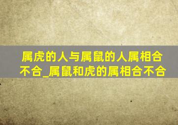 属虎的人与属鼠的人属相合不合_属鼠和虎的属相合不合