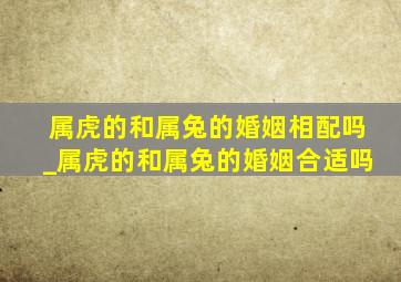 属虎的和属兔的婚姻相配吗_属虎的和属兔的婚姻合适吗