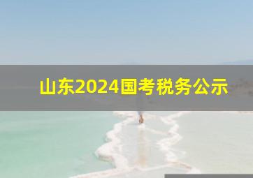 山东2024国考税务公示