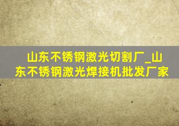 山东不锈钢激光切割厂_山东不锈钢激光焊接机批发厂家