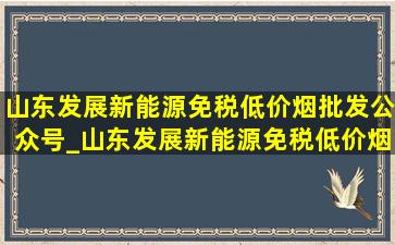 山东发展新能源(免税低价烟批发)公众号_山东发展新能源(免税低价烟批发)