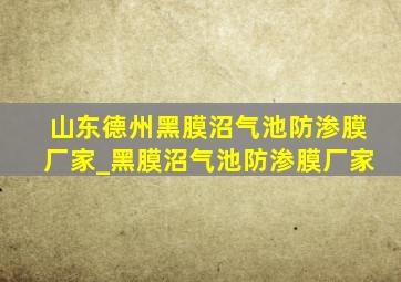 山东德州黑膜沼气池防渗膜厂家_黑膜沼气池防渗膜厂家