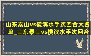 山东泰山vs横滨水手次回合大名单_山东泰山vs横滨水手次回合时间