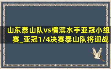 山东泰山队vs横滨水手亚冠小组赛_亚冠1/4决赛泰山队将迎战横滨水手