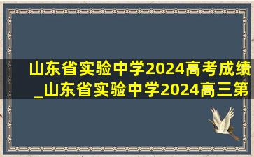 山东省实验中学2024高考成绩_山东省实验中学2024高三第二次诊断语文