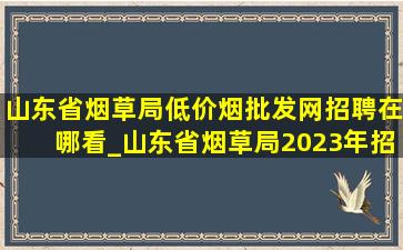 山东省烟草局(低价烟批发网)招聘在哪看_山东省烟草局2023年招聘(低价烟批发网)