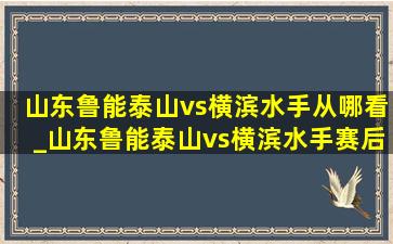 山东鲁能泰山vs横滨水手从哪看_山东鲁能泰山vs横滨水手赛后采访