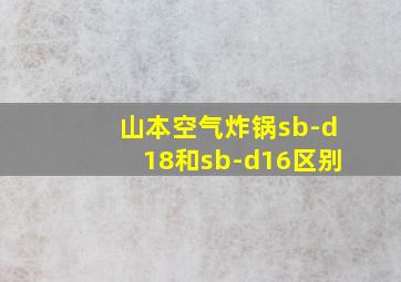 山本空气炸锅sb-d18和sb-d16区别