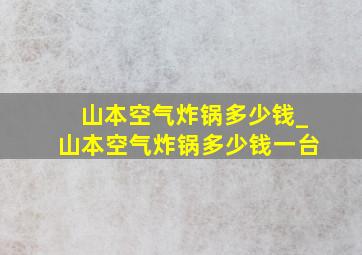 山本空气炸锅多少钱_山本空气炸锅多少钱一台