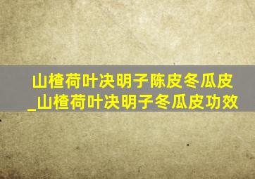 山楂荷叶决明子陈皮冬瓜皮_山楂荷叶决明子冬瓜皮功效