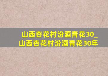 山西杏花村汾酒青花30_山西杏花村汾酒青花30年