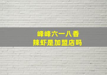 峰峰六一八香辣虾是加盟店吗