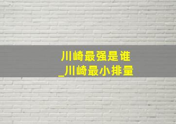 川崎最强是谁_川崎最小排量