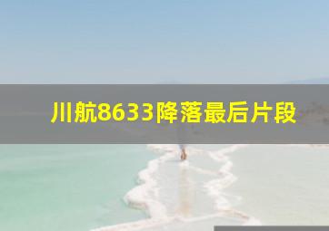 川航8633降落最后片段