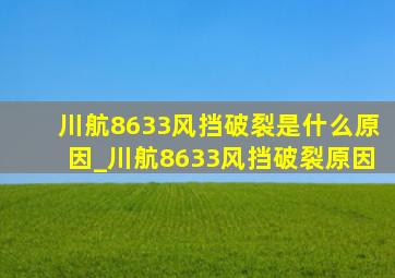 川航8633风挡破裂是什么原因_川航8633风挡破裂原因