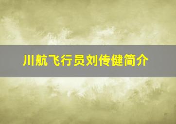 川航飞行员刘传健简介