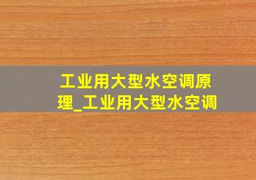 工业用大型水空调原理_工业用大型水空调