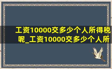 工资10000交多少个人所得税呢_工资10000交多少个人所得税