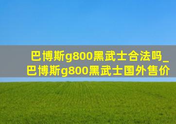 巴博斯g800黑武士合法吗_巴博斯g800黑武士国外售价