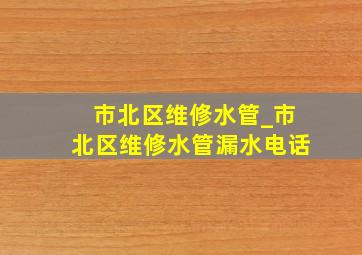 市北区维修水管_市北区维修水管漏水电话