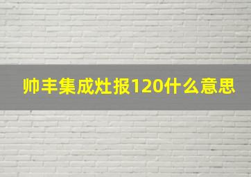 帅丰集成灶报120什么意思