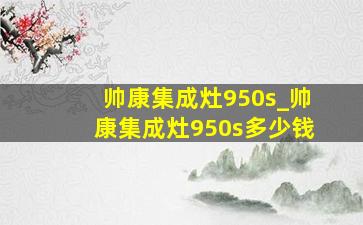 帅康集成灶950s_帅康集成灶950s多少钱