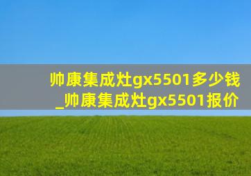 帅康集成灶gx5501多少钱_帅康集成灶gx5501报价