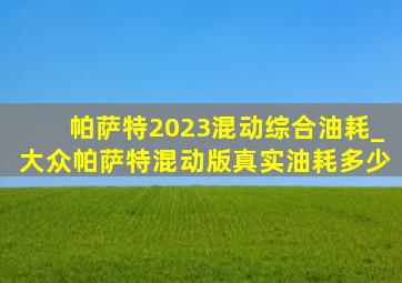 帕萨特2023混动综合油耗_大众帕萨特混动版真实油耗多少