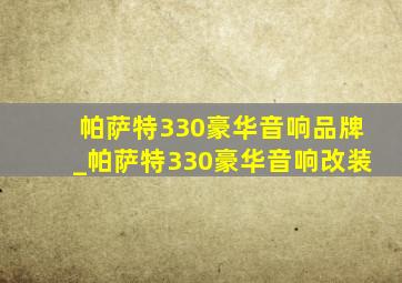 帕萨特330豪华音响品牌_帕萨特330豪华音响改装