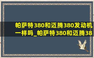 帕萨特380和迈腾380发动机一样吗_帕萨特380和迈腾380发动机一样