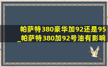 帕萨特380豪华加92还是95_帕萨特380加92号油有影响吗