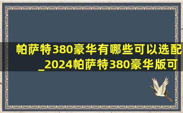 帕萨特380豪华有哪些可以选配_2024帕萨特380豪华版可以选装吗