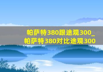 帕萨特380跟途观300_帕萨特380对比途观300