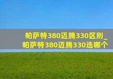 帕萨特380迈腾330区别_帕萨特380迈腾330选哪个