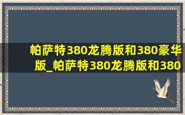 帕萨特380龙腾版和380豪华版_帕萨特380龙腾版和380精英版区别