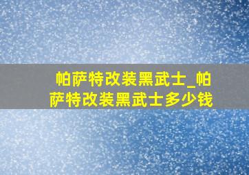 帕萨特改装黑武士_帕萨特改装黑武士多少钱