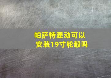 帕萨特混动可以安装19寸轮毂吗