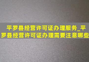 平罗县经营许可证办理服务_平罗县经营许可证办理需要注意哪些