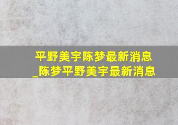 平野美宇陈梦最新消息_陈梦平野美宇最新消息