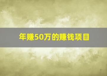 年赚50万的赚钱项目