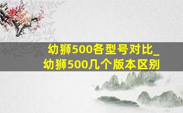 幼狮500各型号对比_幼狮500几个版本区别