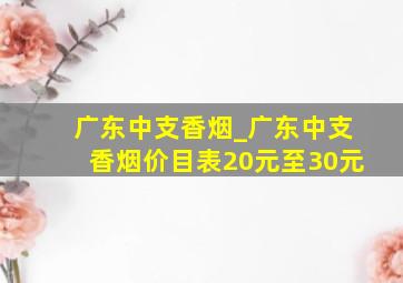 广东中支香烟_广东中支香烟价目表20元至30元